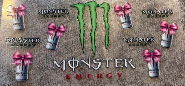 White monster with pink bows