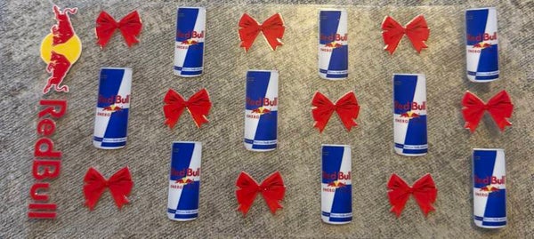 Redbull with red bows