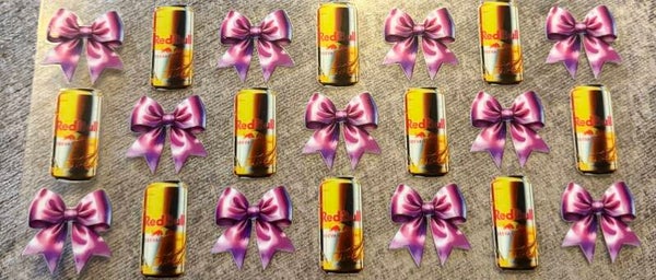 Yellow and purple redbull
