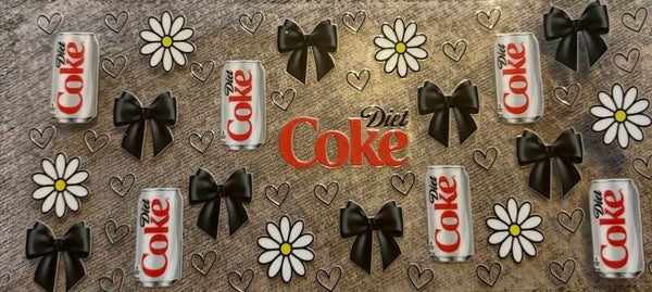 Diet Coke with black bows