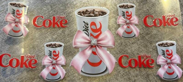 Diet Coke with pink bows
