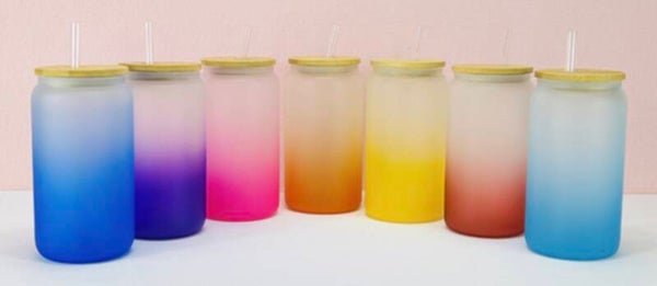 16oz glass ombré tumbler