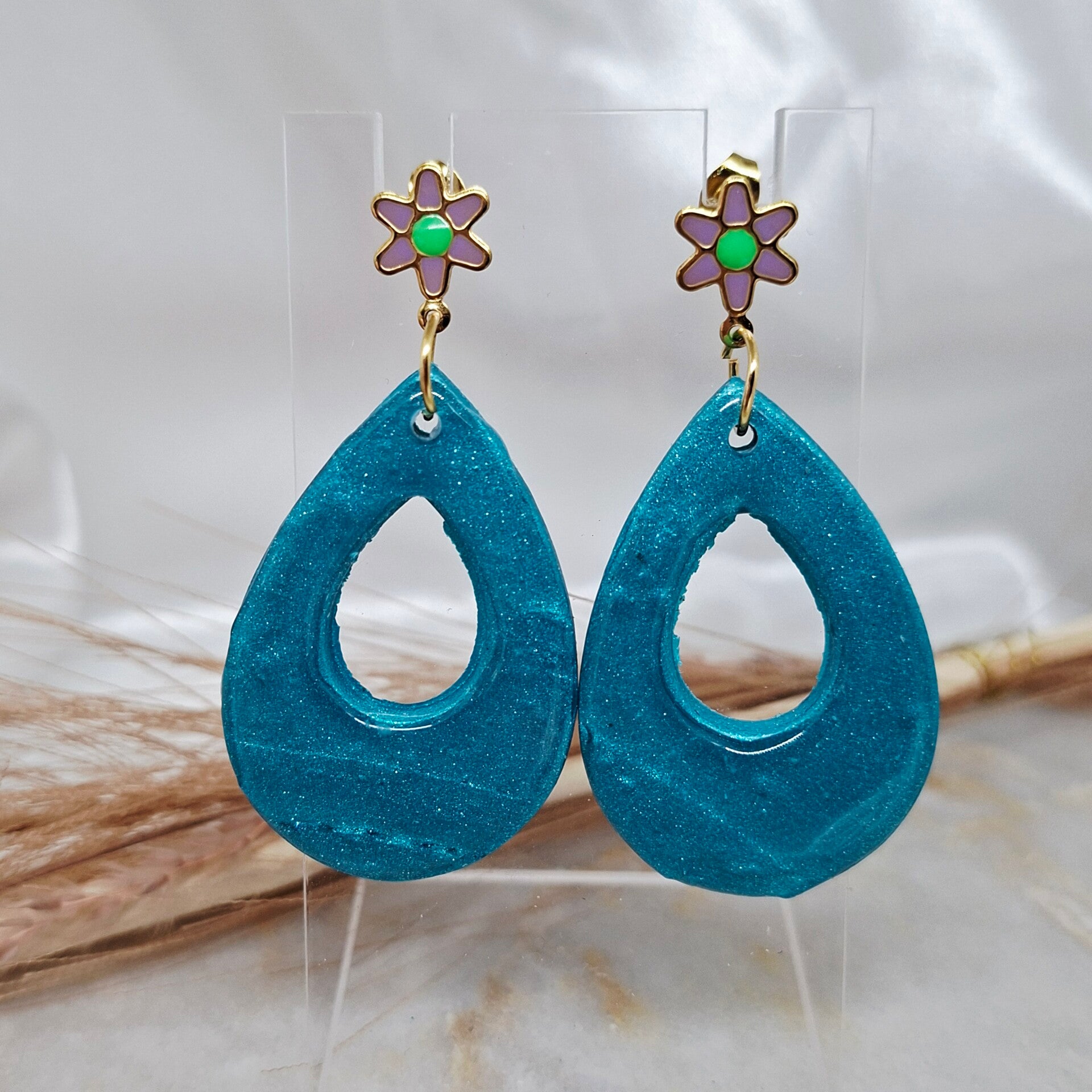 Glitter blauw/groen