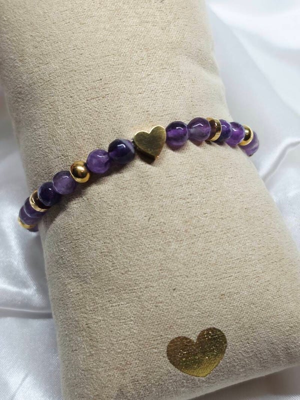 Armband met paarse natuursteen