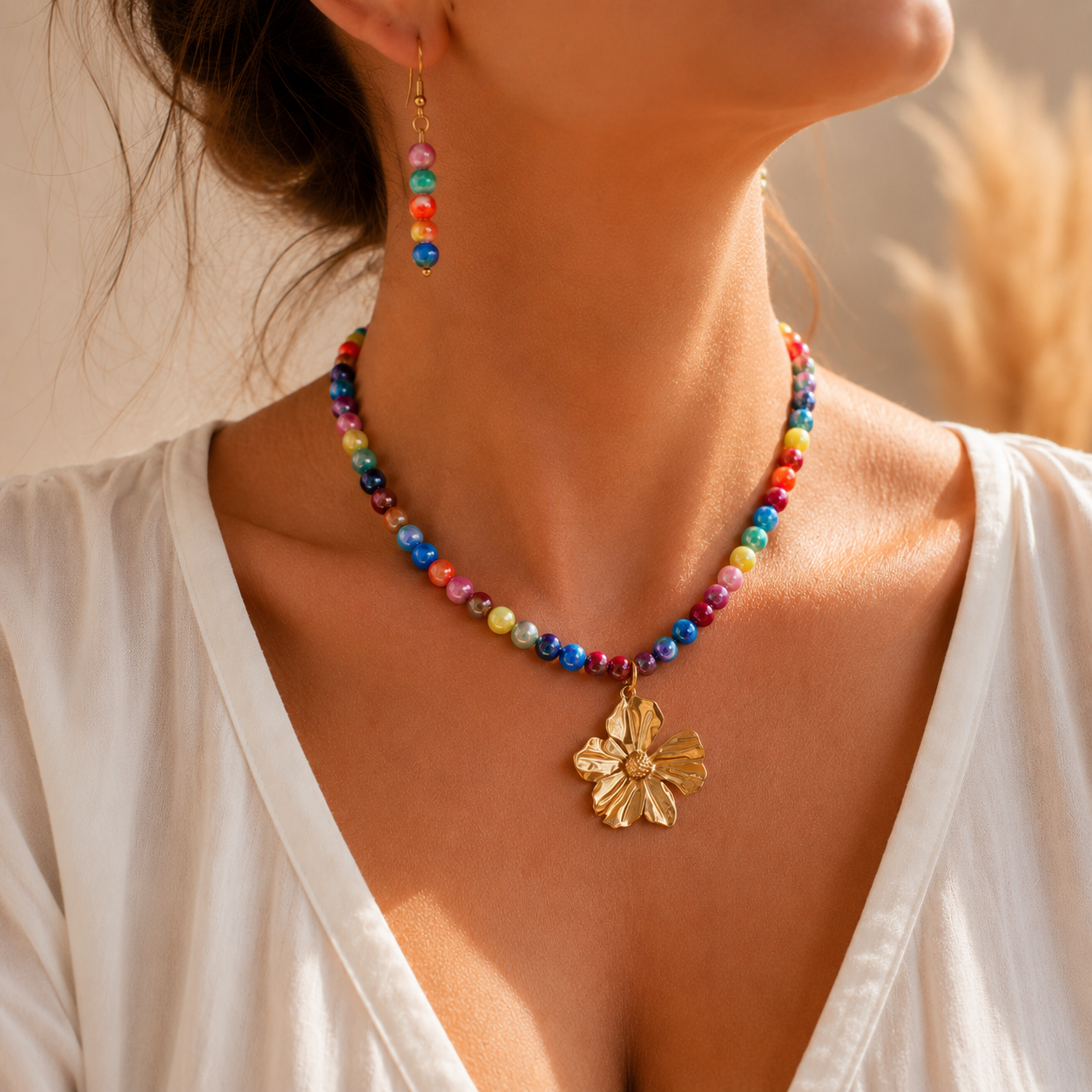 Happy Colors Ketting en oorbelen setje