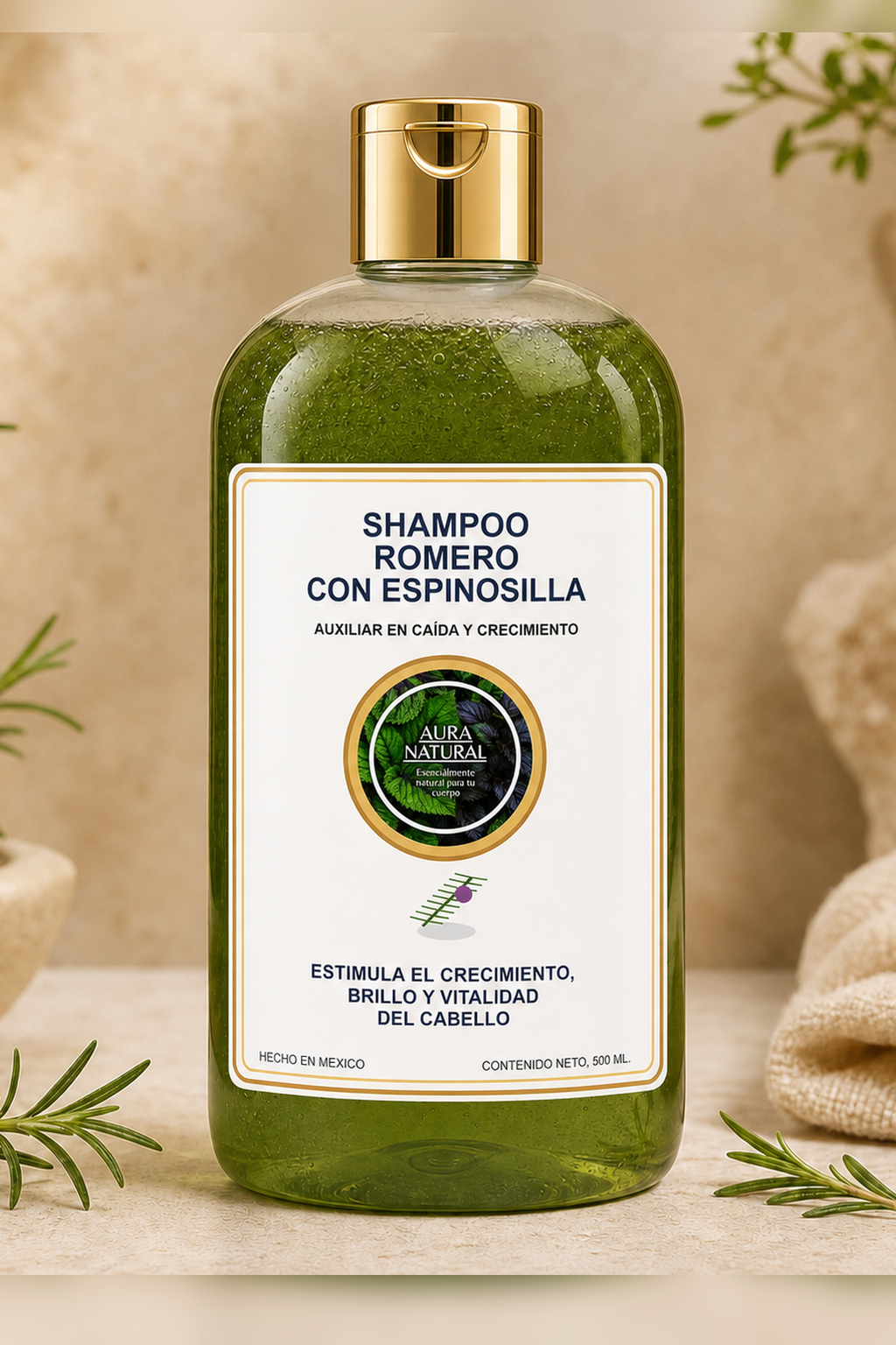 SHAMPOO DE ROMERO CON ESPINOSILLA  500 ml