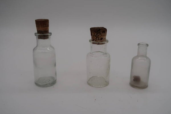 set 3 oude  glazen potjes