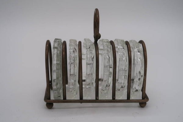 Glazen onderzetter met houdertje