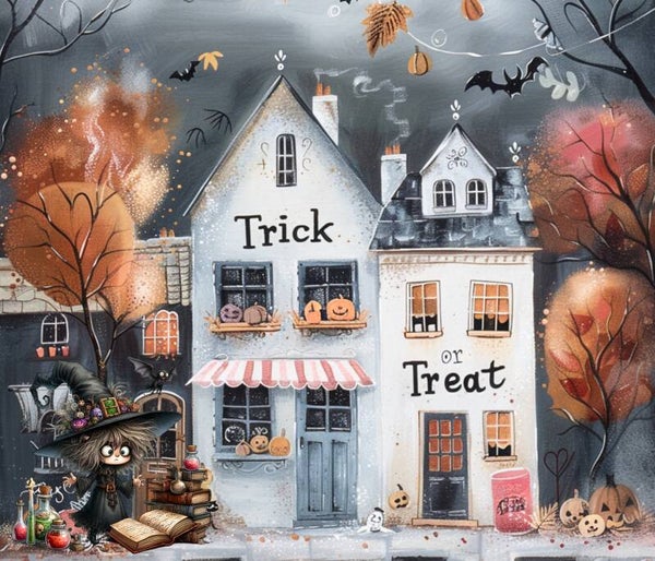GRAND NAPPERON MAGNIFIQUE : HALLOWEEN LA SORCIERE APPREND SES LECONS