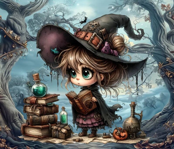 GRAND NAPPERON MAGNIFIQUE : PETITE SORCIERE HALLOWEEN