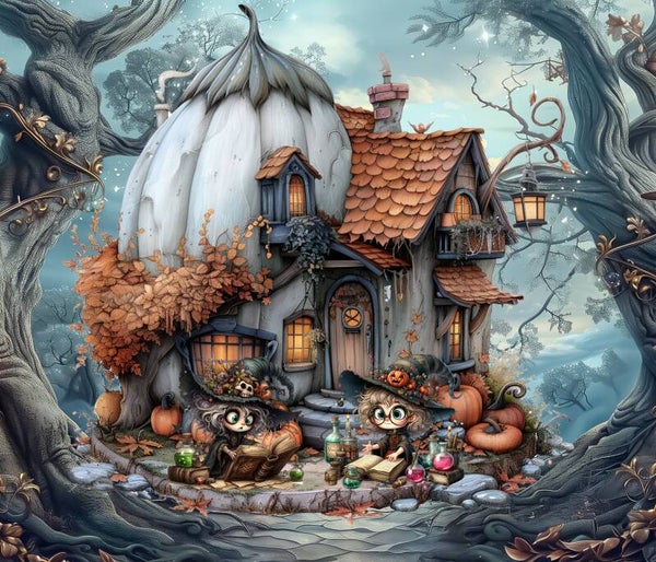 GRAND NAPPERON MAGNIFIQUE : HALLOWEEN LES SOEURS SORCIERES ALCHIMISTES