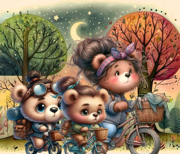 GRAND NAPPERON FABULEUX PROMENADE AVEC MAMAN OURS