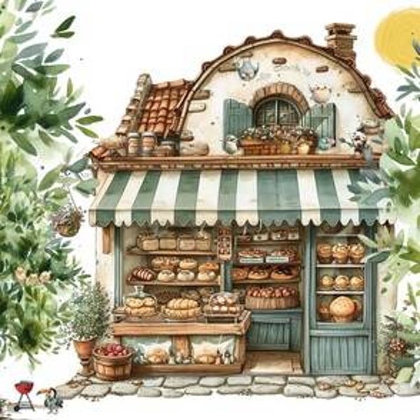 GRAND NAPPERON MAGNIFIQUE FETE D'OISEAUX A LA BOULANGERIE