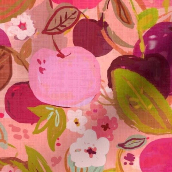 NAPPE DE DESIGNER POUR 2: CERISES DOUCES ROSES ROUGES