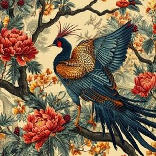 NAPPE DE DESIGNER POUR 2: FAISAN CHINOIS