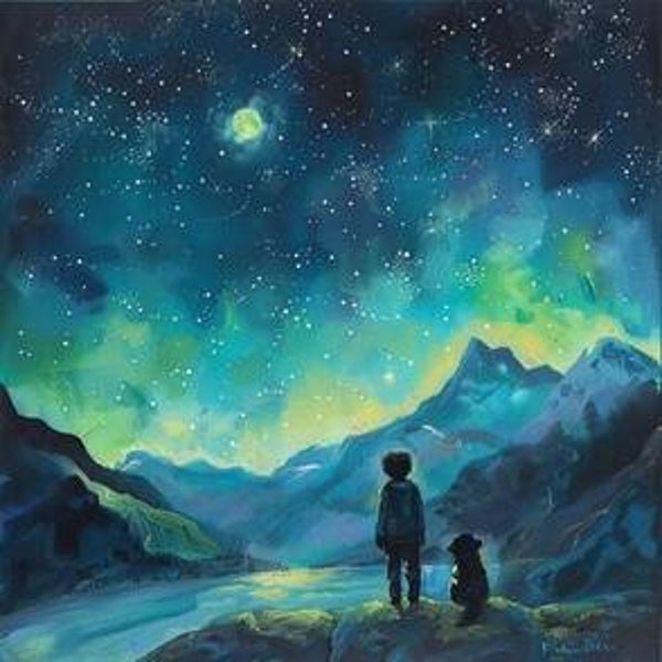 SUPERBE GRAND NAPPERON : REVERIE BOREALE