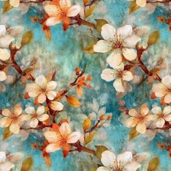 NAPPE DE DESIGNER POUR 2: FLEURS DE POMMIER