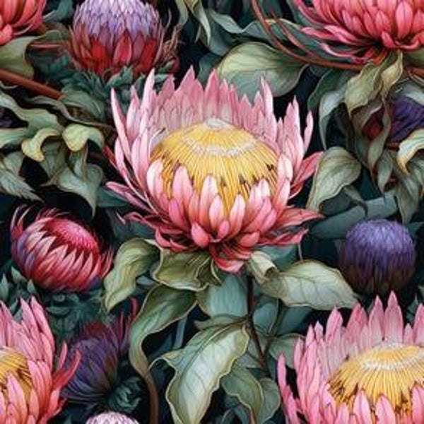 NAPPE DE DESIGNER POUR 2 : NDEBELE PROTEA ELEGANCE