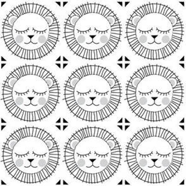 Nappette à déposer sous les bols de vos animaux domestiques:  Lions blancs endormis