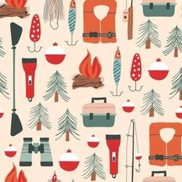 SUPERBE GRAND NAPPERON : JOUR DE PECHE ET JOUR DE CHANCE