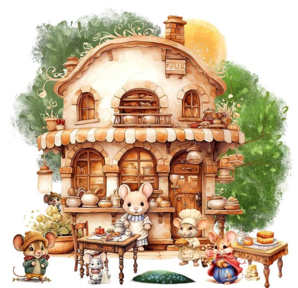 GRAND NAPPERON RENDEZ-VOUS DES SOURIS AU RESTAURANT