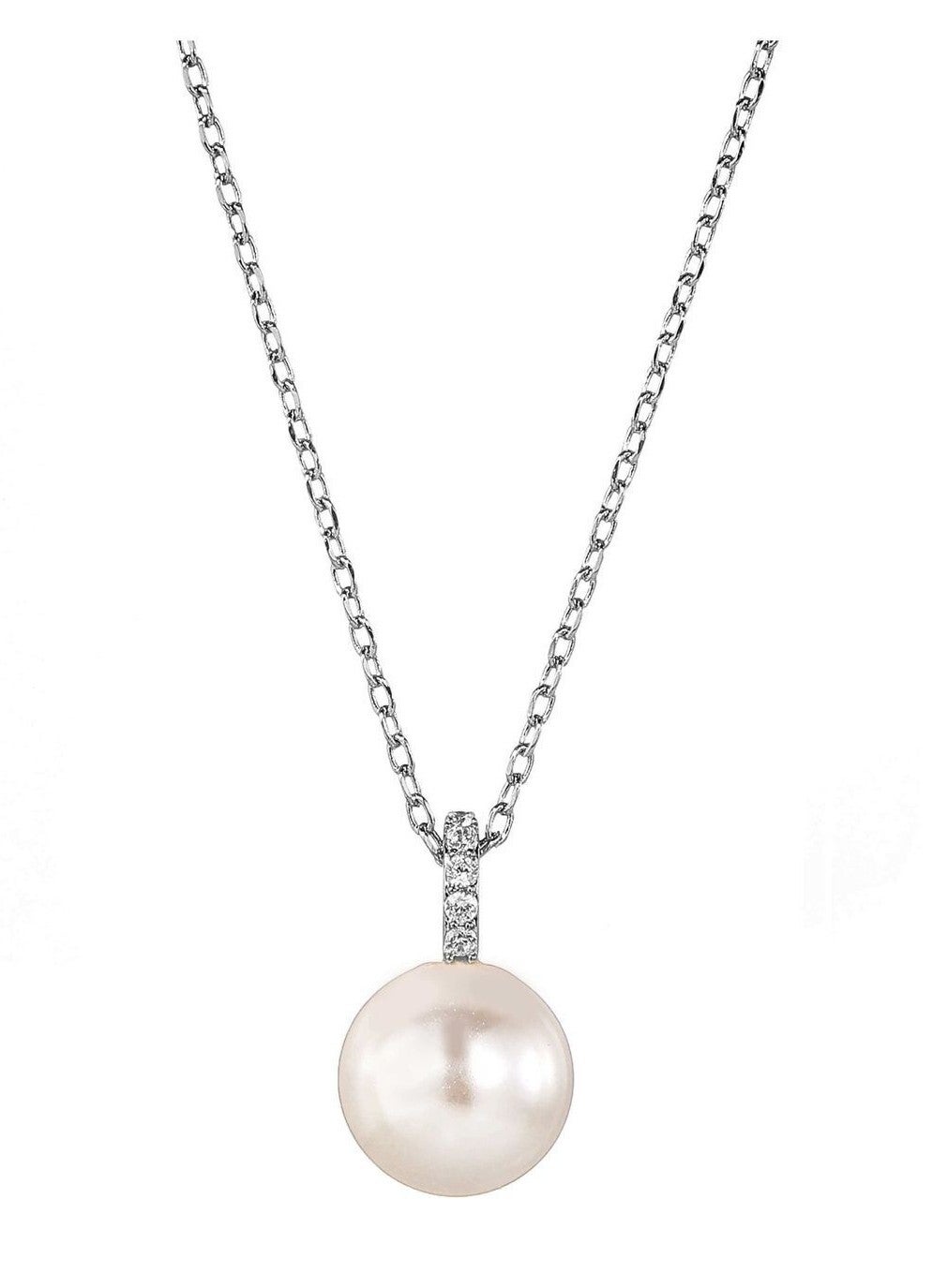 pearl drop ketting zilver
