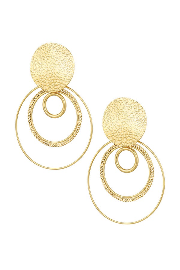 Oorbellen verschillende ringen - Goud kleur