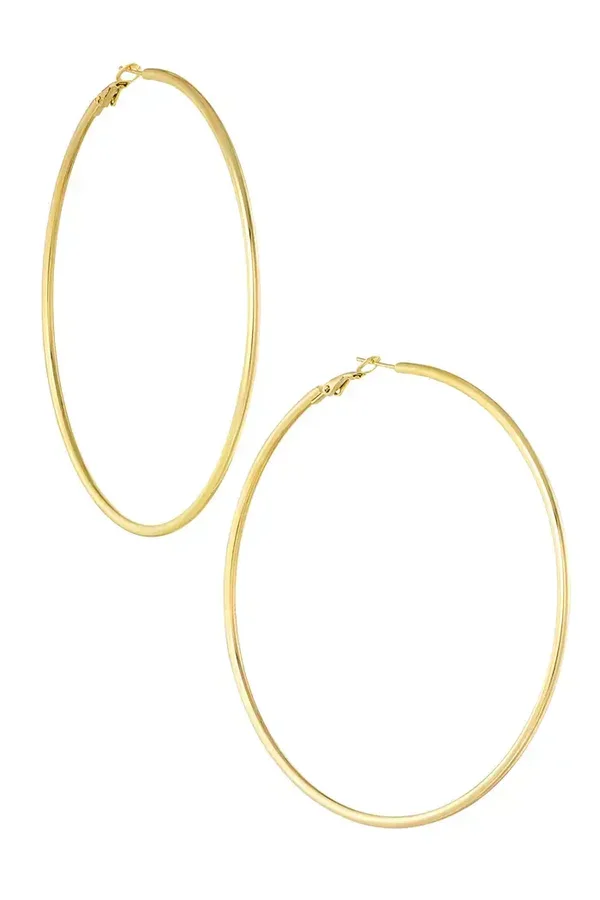 Oorbellen dunne basic hoops  Goud