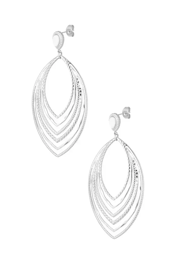 oorbellen oval party zilver