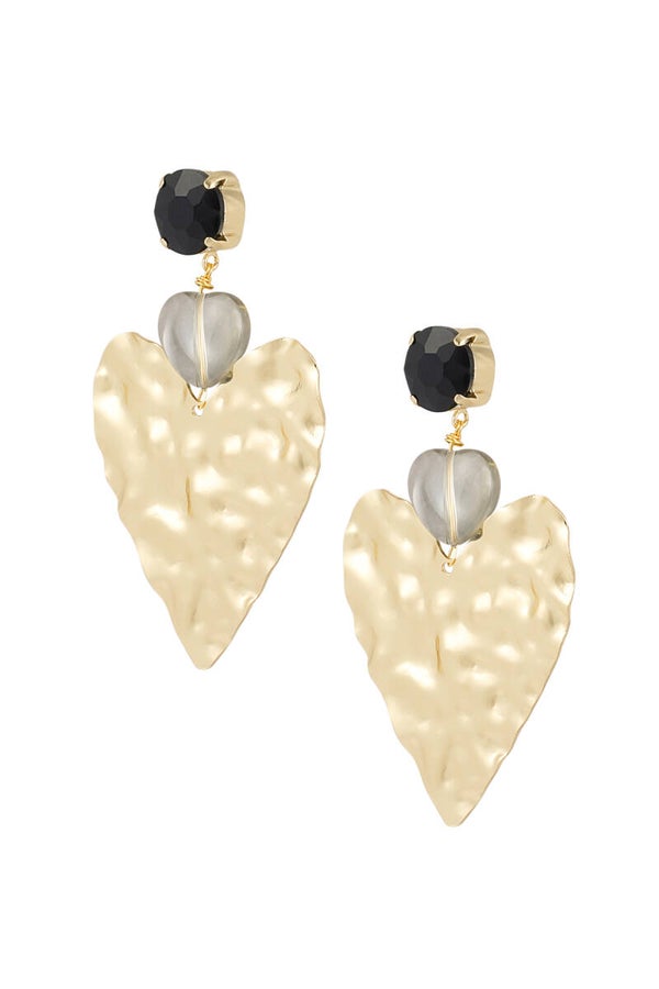 big love statement oorbellen zwart/goud