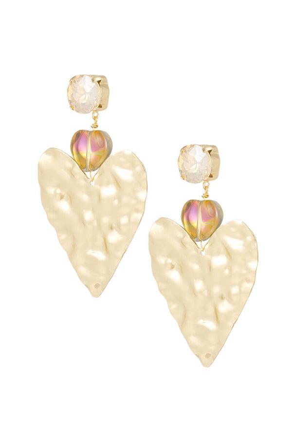 big love statement oorbellen roze/goud
