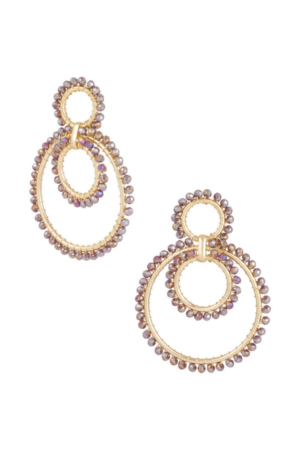beads oorbellen paars