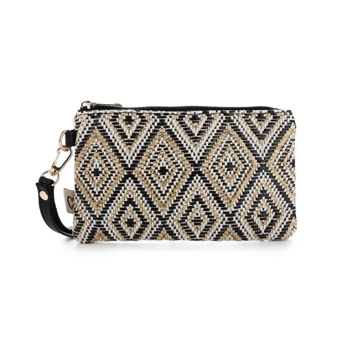 boho chic clutch black