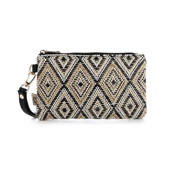 boho chic clutch black