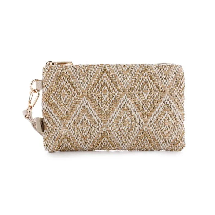 boho chic clutch beige