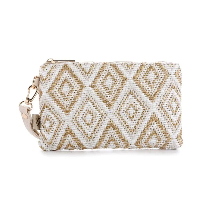 boho chic clutch off white