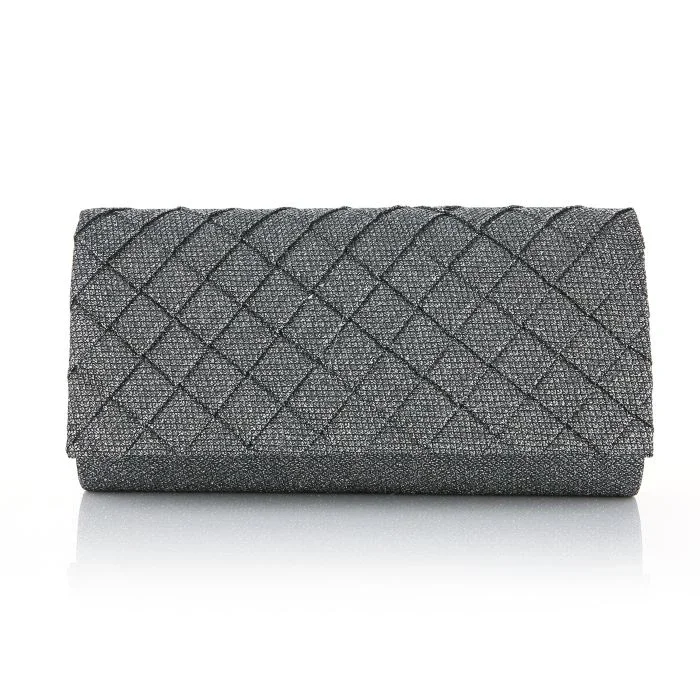 glitter clutch grijs