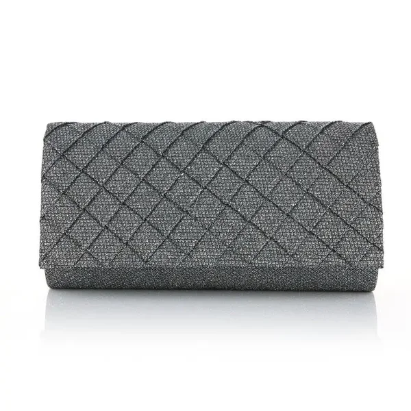 glitter clutch grijs