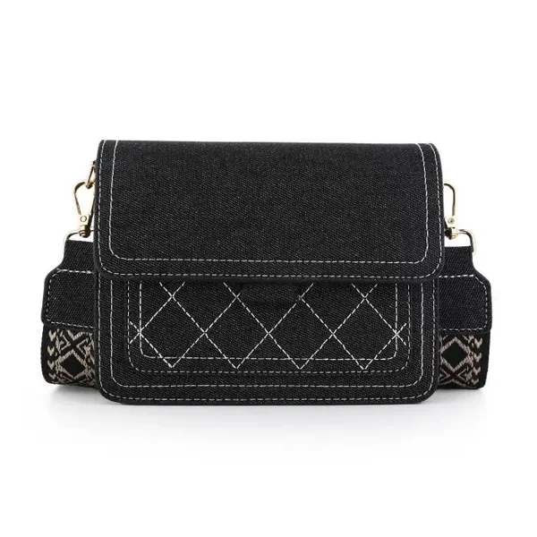 denim crossbody zwart