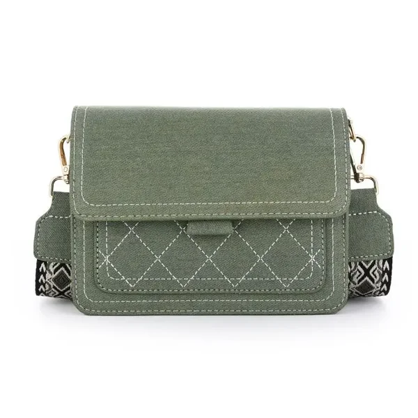 denim crossbody groen
