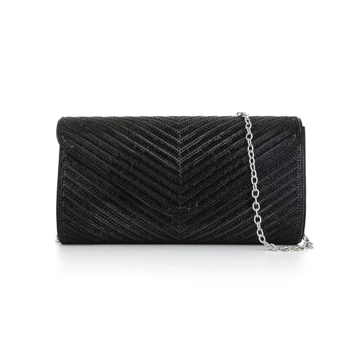 chevron clutch zwart