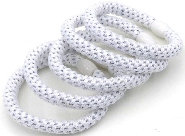 haarelastiek glitter wit