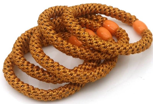 haarelastiek glitter bruin