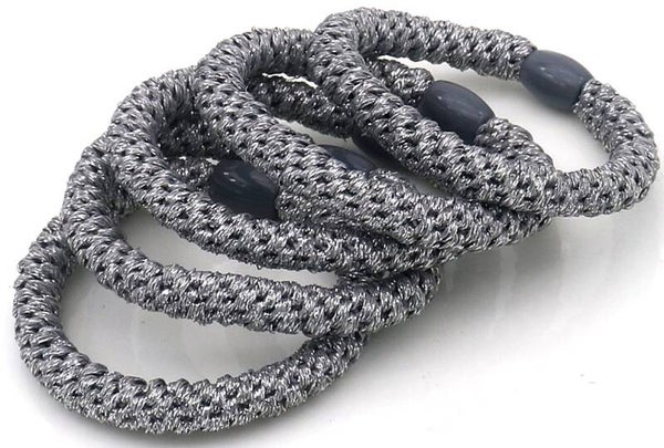 haarelastiek glitter zilver