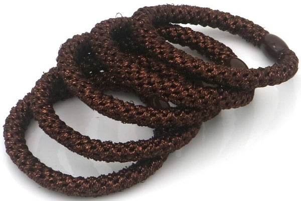 haarelastiek glitter bruin