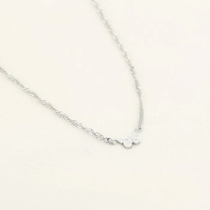 butterfly ketting zilver