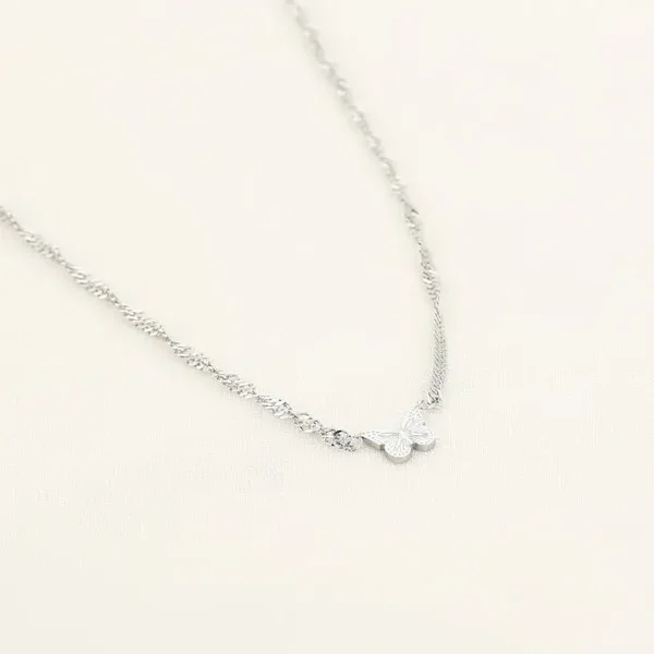 butterfly ketting zilver