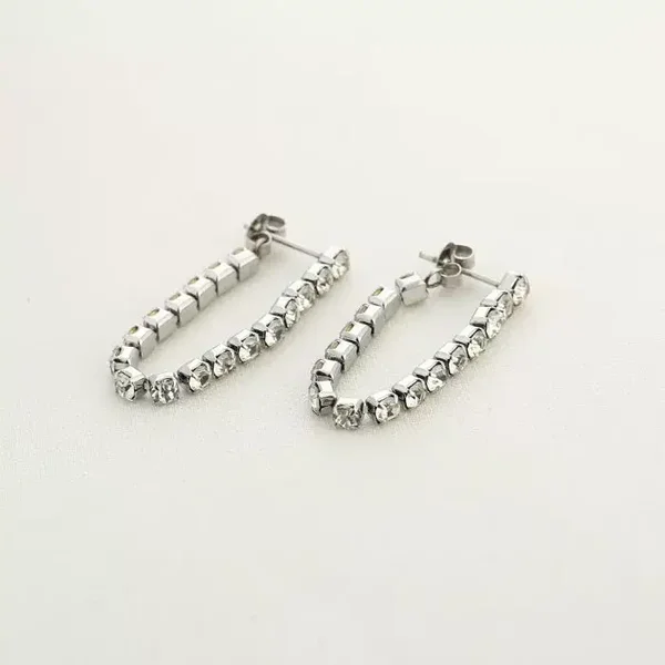 crystal link oorsteker zilver