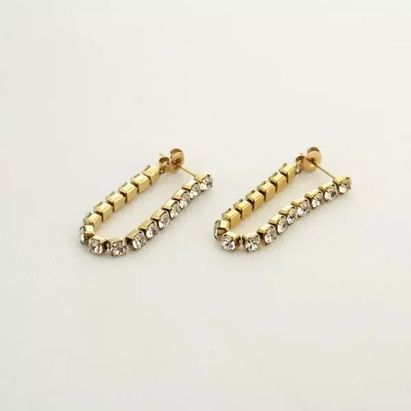 crystal link oorsteker goud