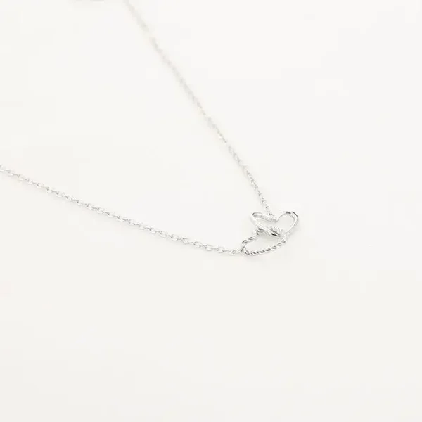 twisted heart ketting zilver